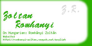zoltan romhanyi business card