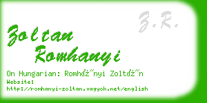 zoltan romhanyi business card